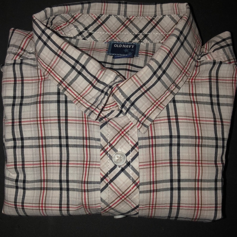 Old Navy plaid button down long sleeve shirt 5T